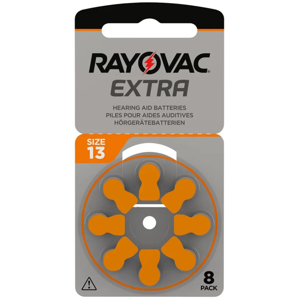 Rayovac Batterier|Batterier|Høreapparatbatterier Oransje ZA13 8-pk.
