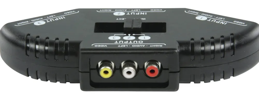 Kjell Lyd- & Videokabler|Høyttaler|RCA-switch, 3-veis
