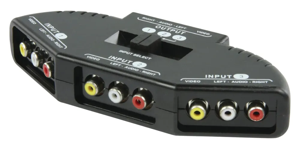Kjell Lyd- & Videokabler|Høyttaler|RCA-switch, 3-veis
