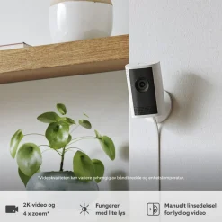 Ring Kameraovervåking|Indoor Camera Plus - Retinal 2K overvåkingskamera