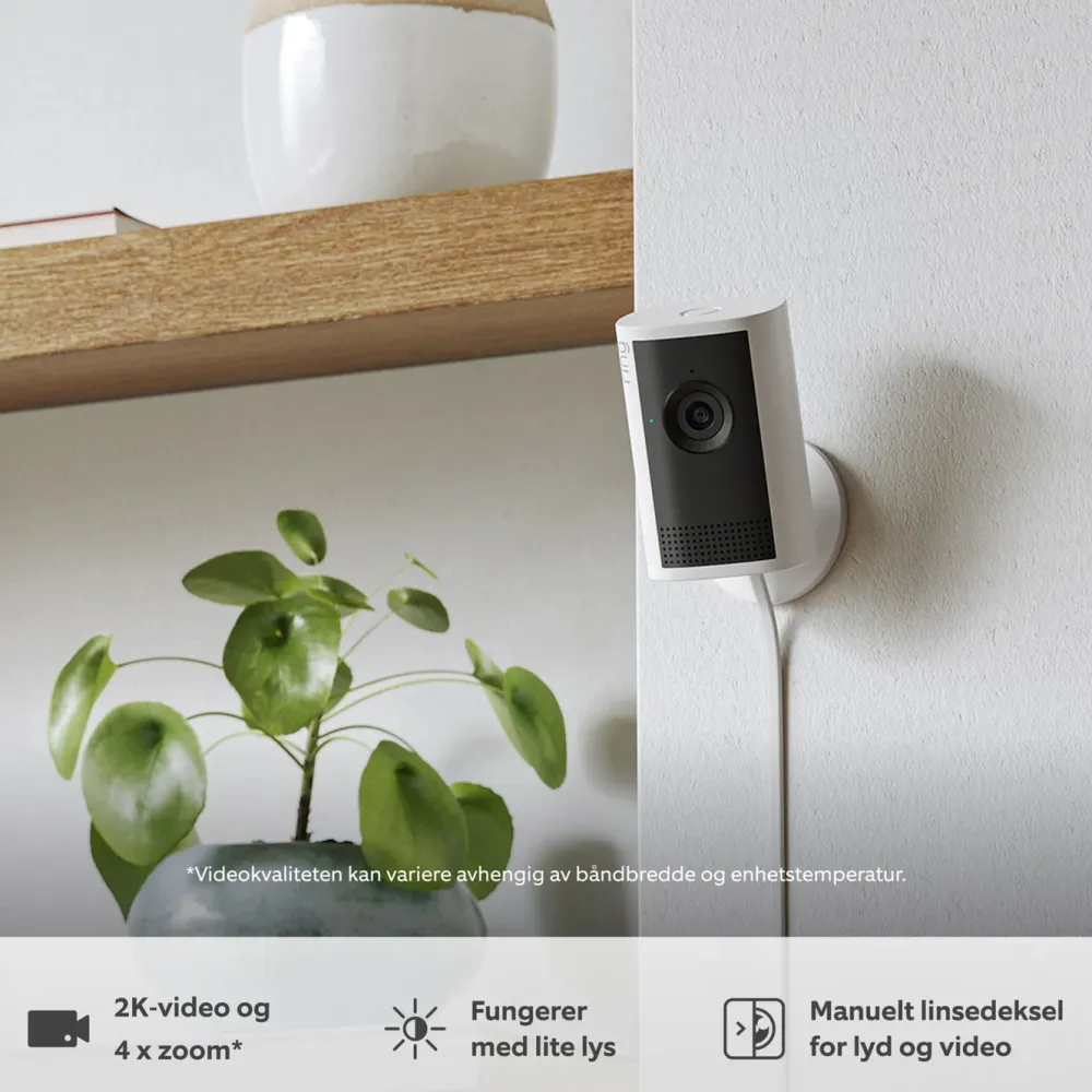 Ring Kameraovervåking|Indoor Camera Plus - Retinal 2K overvåkingskamera