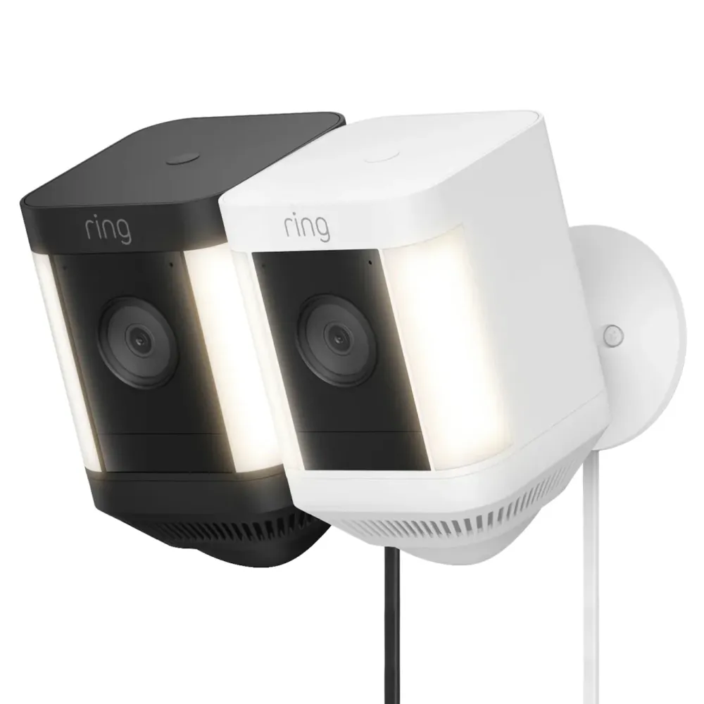 Ring Kameraovervåking|Spotlight Cam Plus Plug-In Overvåkingskamera Hvit