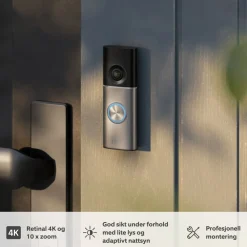 Ring Smart Dørklokke|Smart Dørklokke|Wired Video Doorbell Pro - Retinal 4K