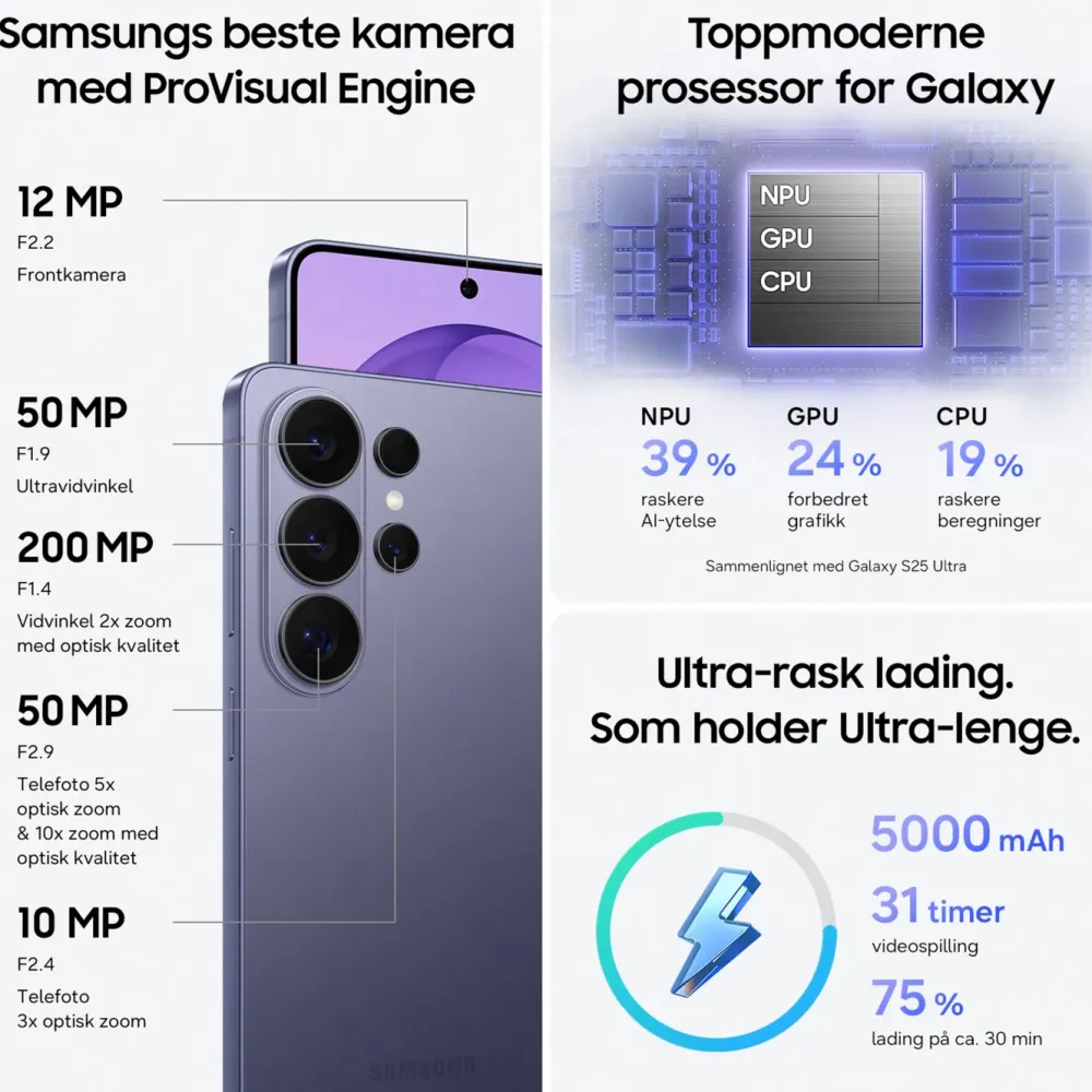Samsung Mobiltelefoner|Galaxy S26 Ultra 256GB