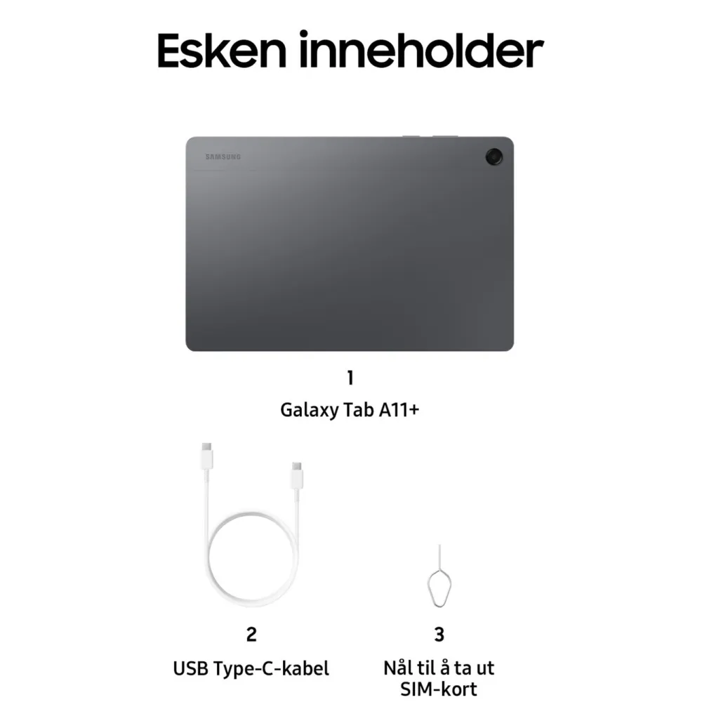 Samsung Lese & Nettbrett|Galaxy Tab A11+ 11" nettbrett Wi-Fi 256 GB