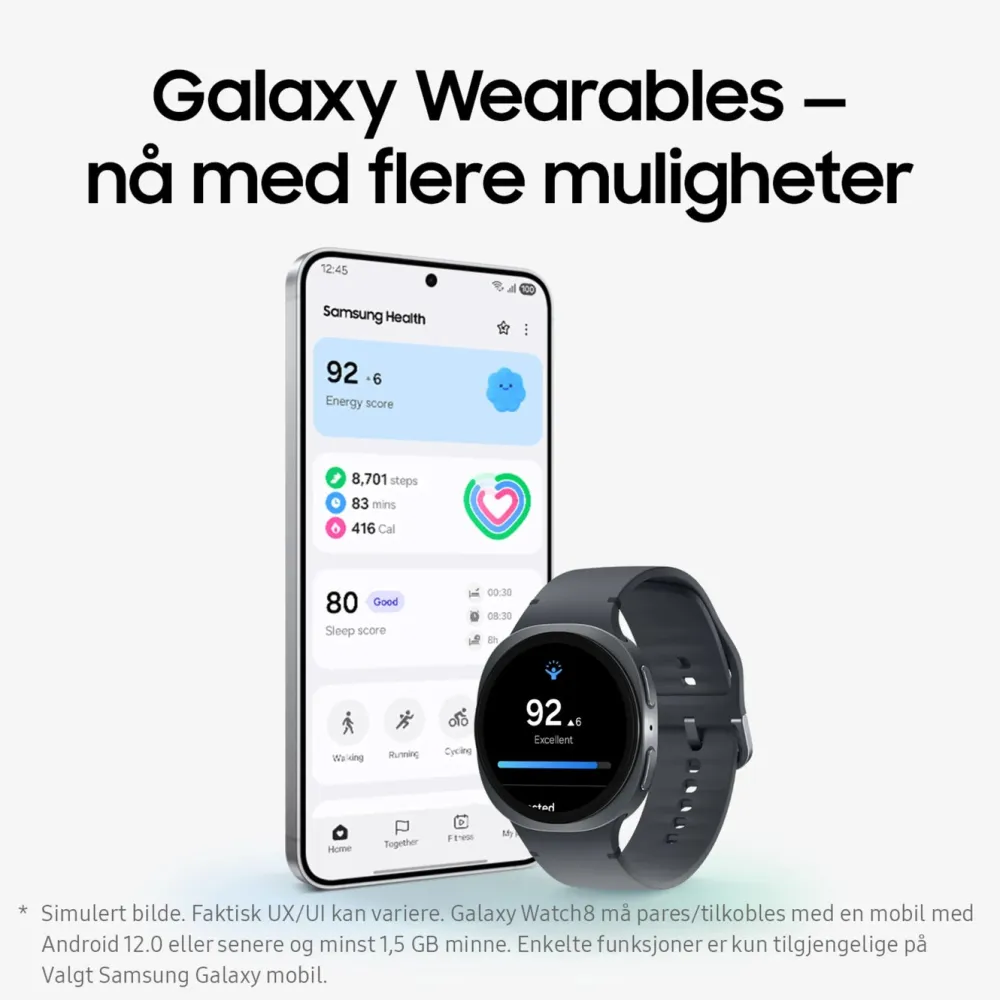 Samsung Smartklokker Og Ringer|Galaxy Watch8 44mm Bluetooth + 4G