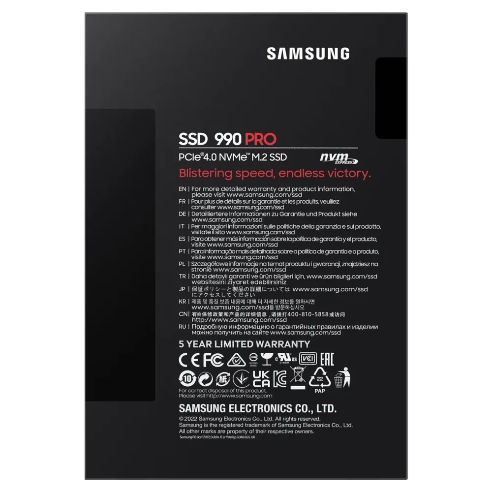 Samsung Datamaskinkomponenter|990 PRO PCle 4.0 NVMe M.2 SSD 2 TB