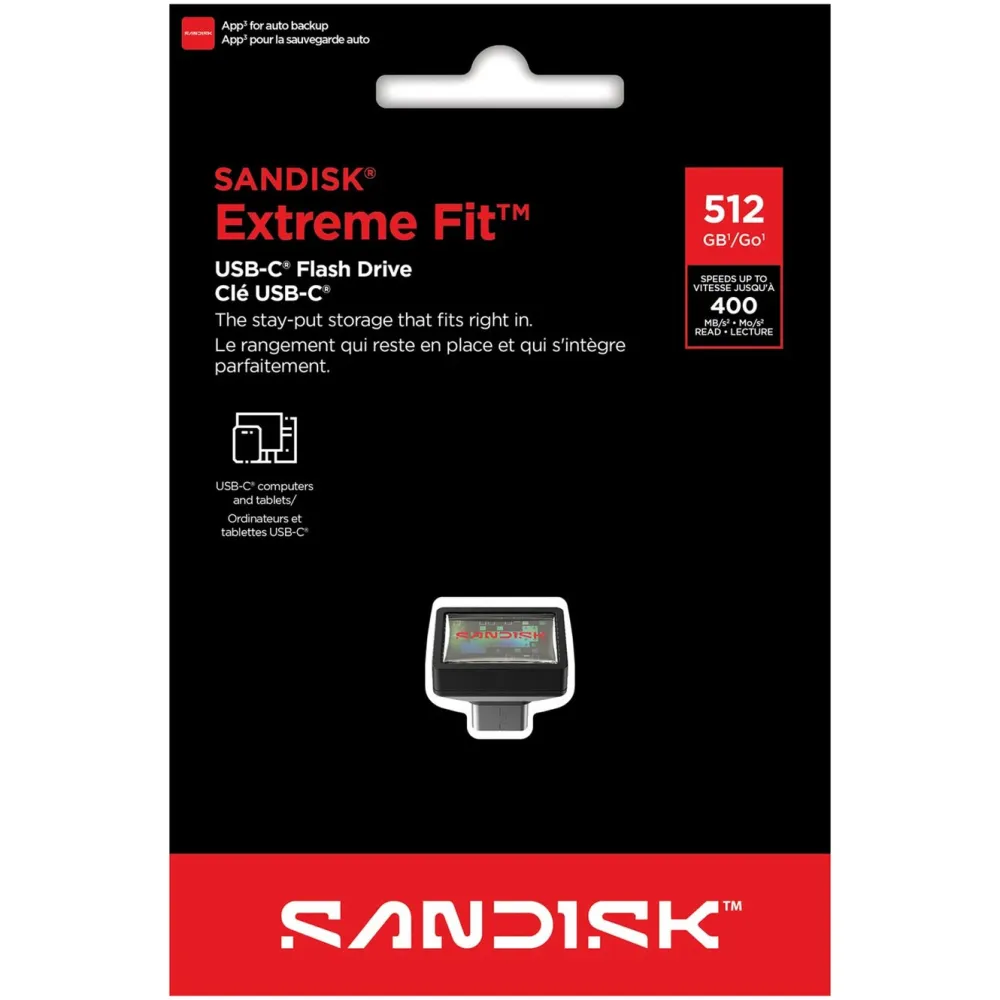 Sandisk Lagring|Extreme Fit – USB-C-minne 512 GB
