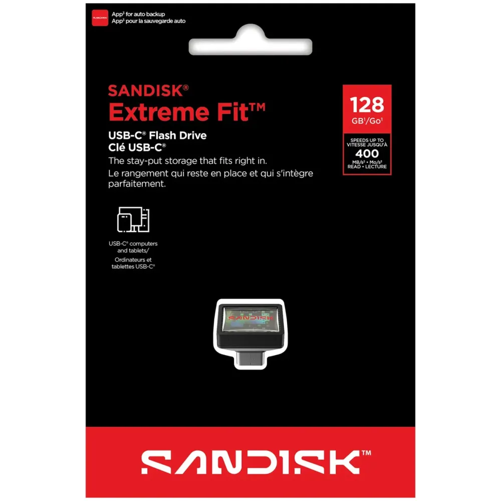 Sandisk Lagring|Extreme Fit – USB-C-minne 128 GB