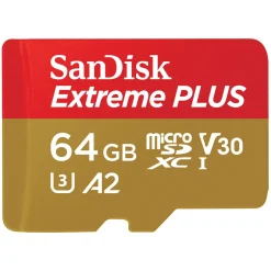 Sandisk Kameraovervåking|Foto Og Video|Extreme Plus Micro-SD-kort 64 GB