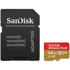 Sandisk Kameraovervåking|Foto Og Video|Extreme Plus Micro-SD-kort 64 GB