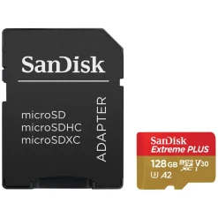Sandisk Kameraovervåking|Foto Og Video|Extreme Plus Micro-SD-kort 128 GB
