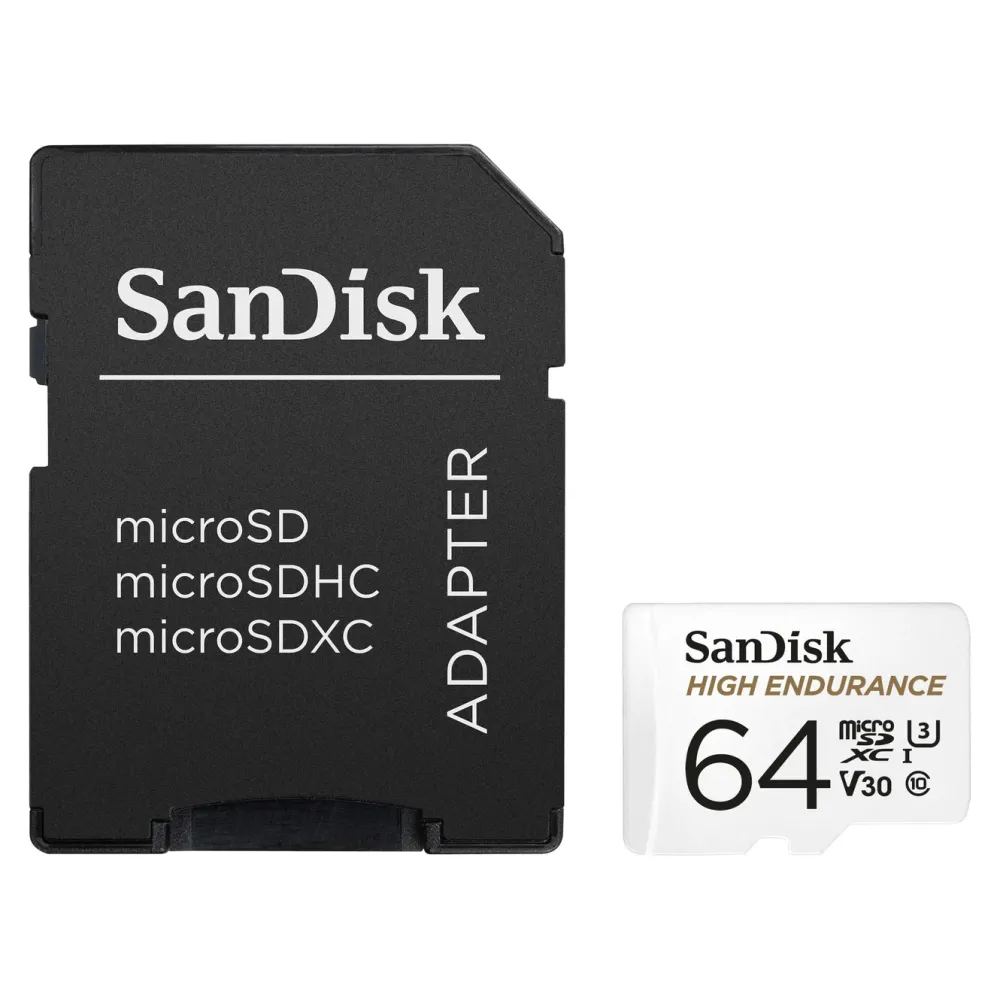 Sandisk Kameraovervåking|Foto Og Video|High Endurance Micro-SD-kort 64 GB