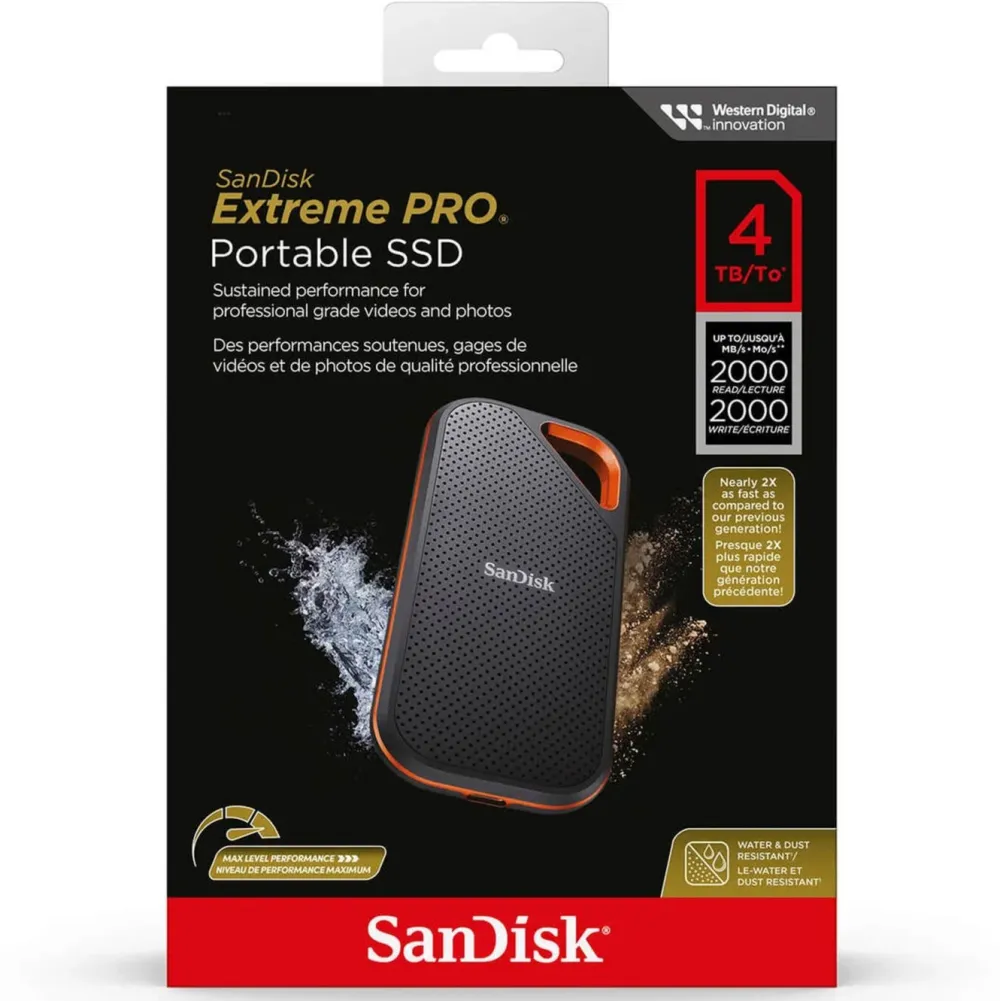 Sandisk Lagring|Portable SSD Extreme PRO 4 TB