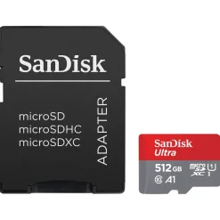 Sandisk Kameraovervåking|Foto Og Video|Ultra Micro-SD-kort 512 GB SDXC