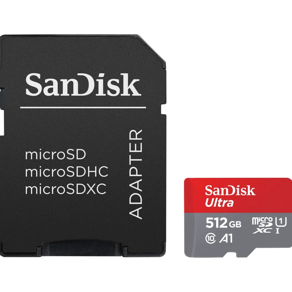 Sandisk Kameraovervåking|Foto Og Video|Ultra Micro-SD-kort 512 GB SDXC