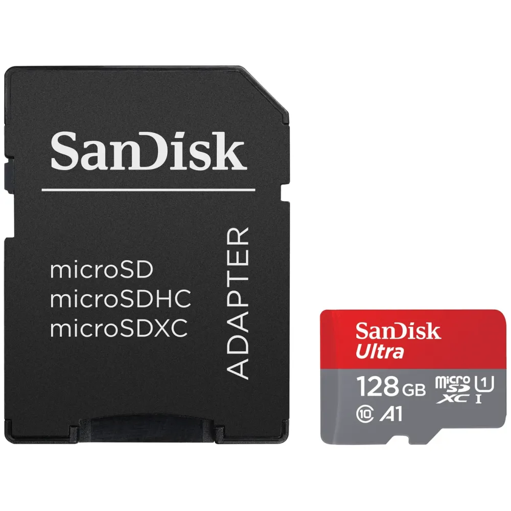 Sandisk Kameraovervåking|Foto Og Video|Ultra Micro-SD-kort 128 GB SDXC