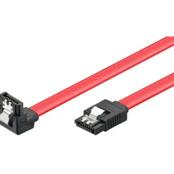 Kjell Kabler Til Datamaskin|Datamaskinkomponenter|SATA 6 Gb/s-kabel med lås, vinklet/rett 0,3 m
