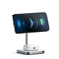 Satechi Iphone-Tilbehør|Hjemmekontor|2-in-1 Magnetic Wireless Charging Stand