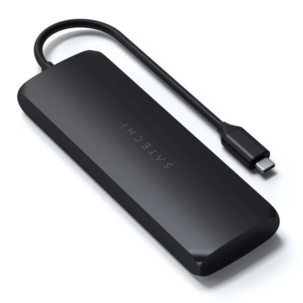 Satechi Mac-Tilbehør|Kabler Og Adaptere|USB-C-multiadapter med SSD-plass Svart