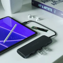 Satechi Mac-Tilbehør|Kabler Og Adaptere|USB-C-multiadapter med SSD-plass Svart