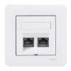 Schneider Electric Tilbehør Og Installasjon|Kabler For Nettverk|Exxact Innfelt UTP-nettverksuttak Cat.6 2-porters