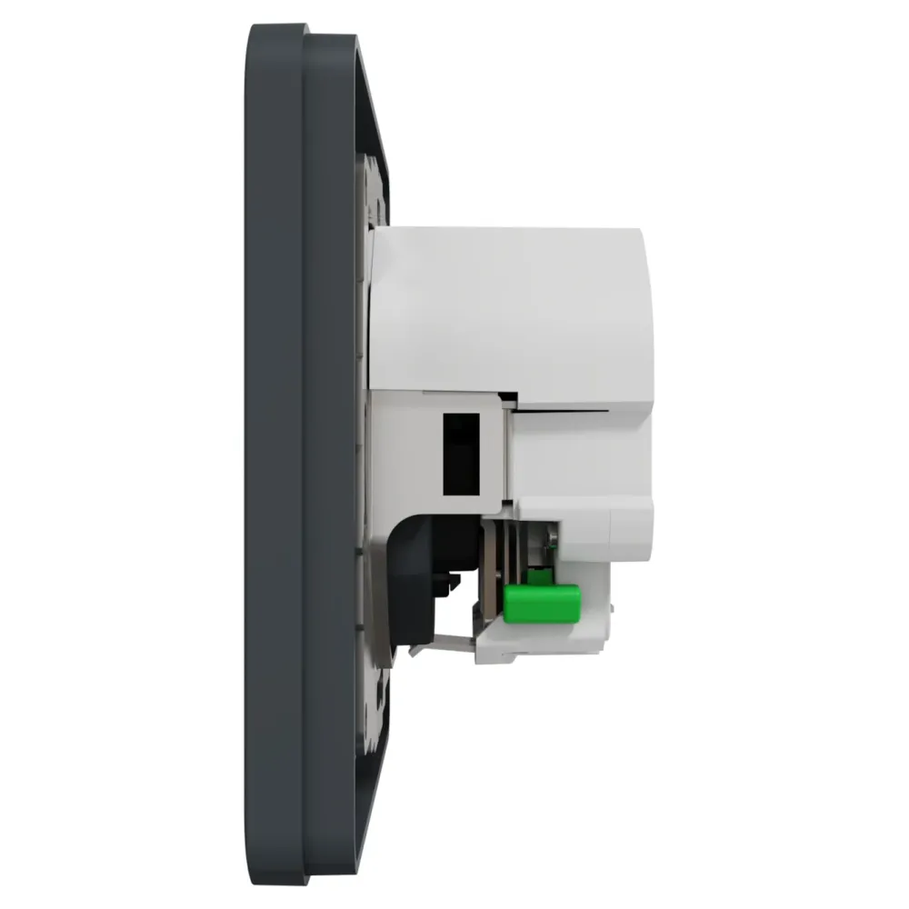 Schneider Electric Sterkstrøm|Exxact Jordet vegguttak med USB-porter Svart