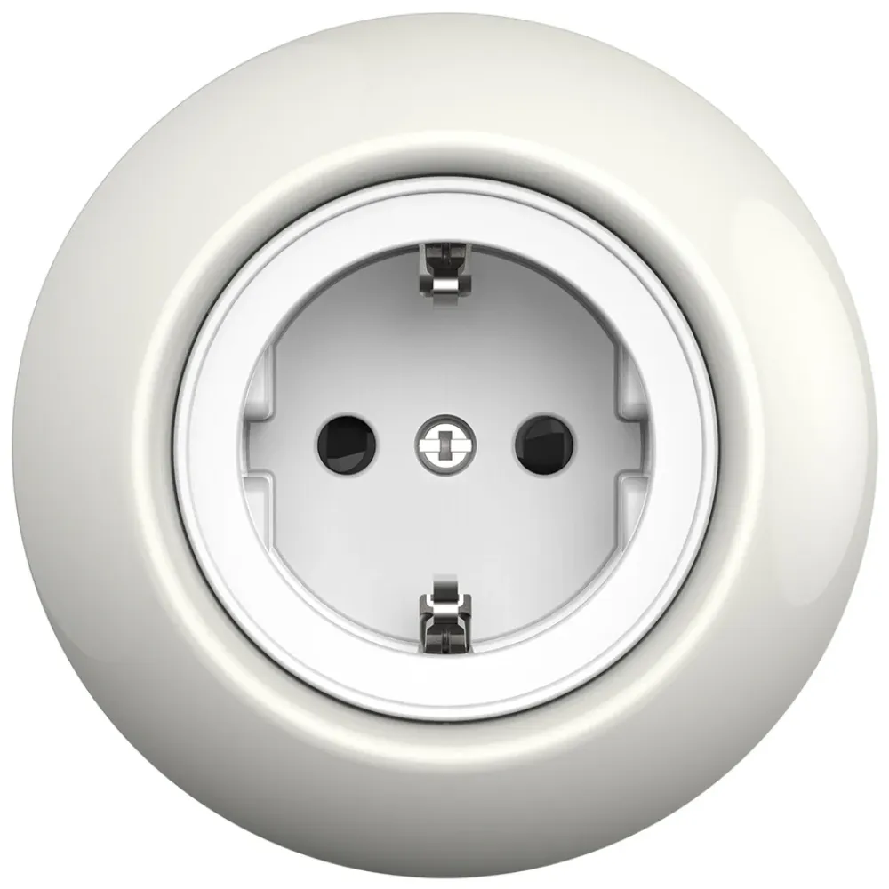 Schneider Electric Sterkstrøm|Renova Jordet vegguttak 1-veis Innfelt Hvit