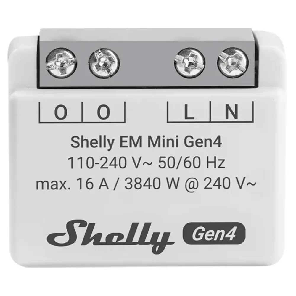 Shelly Sterkstrøm|Smarte Sensorer|EM Mini Gen4 smart energimåler