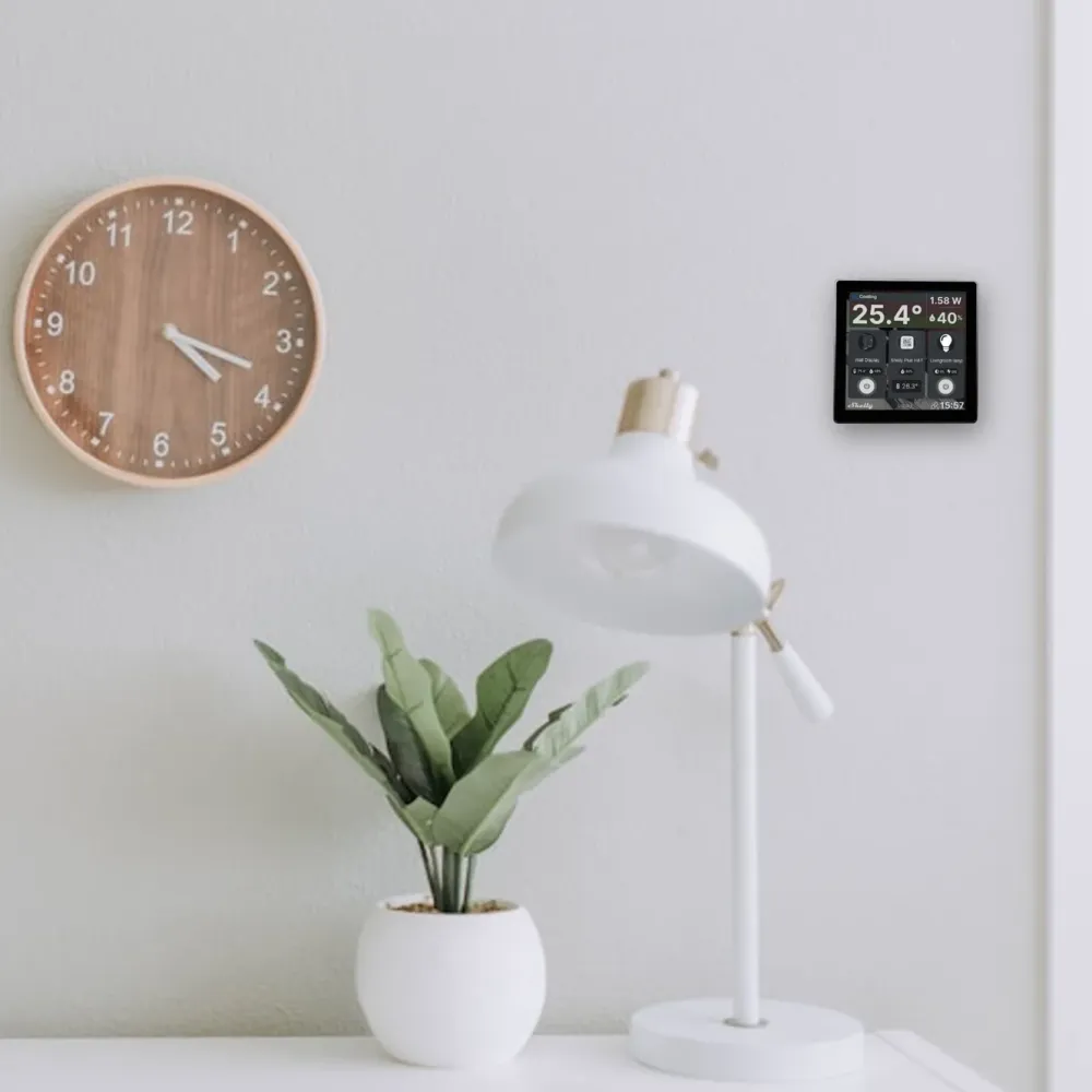 Shelly Kontroller|Wall Display Kontrollskjerm med Wifi Svart