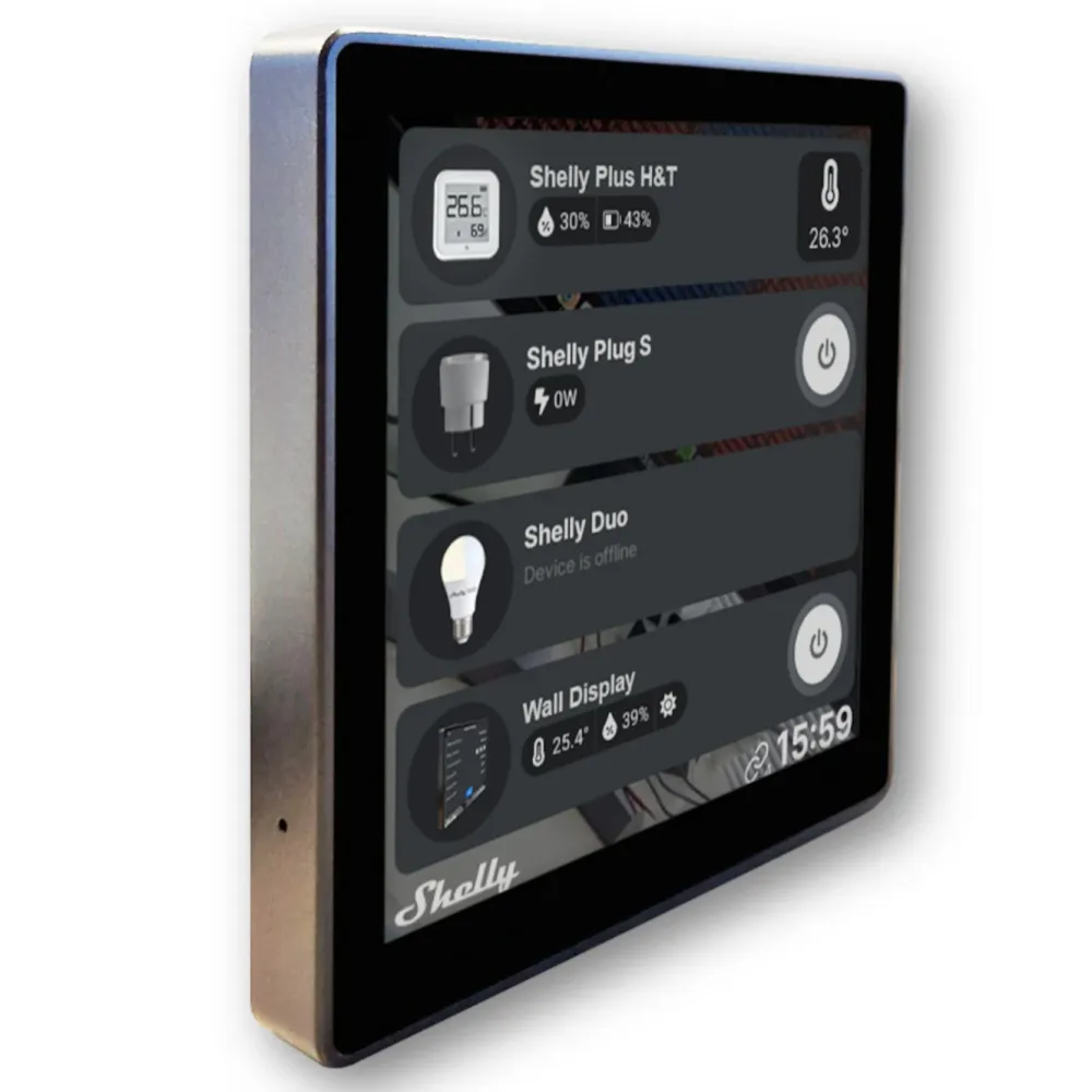 Shelly Kontroller|Wall Display Kontrollskjerm med Wifi Svart