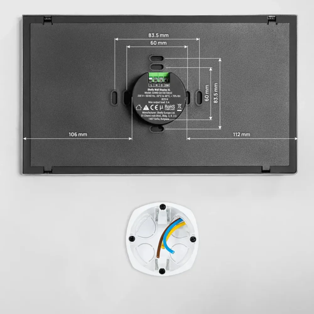 Shelly Fjernstrømbryter|Wall Display XL smart kontrollpanel