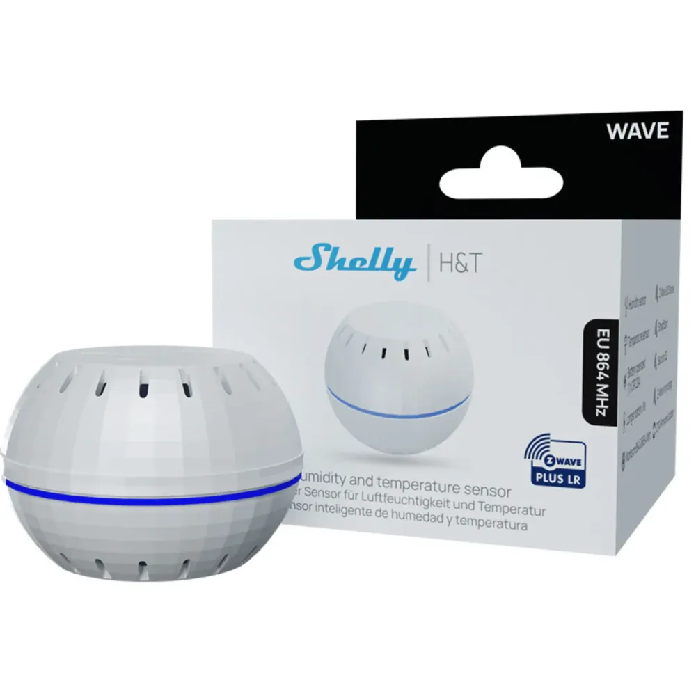 Shelly Smarte Sensorer|Wave H&T LR fukt- og temperatursensor