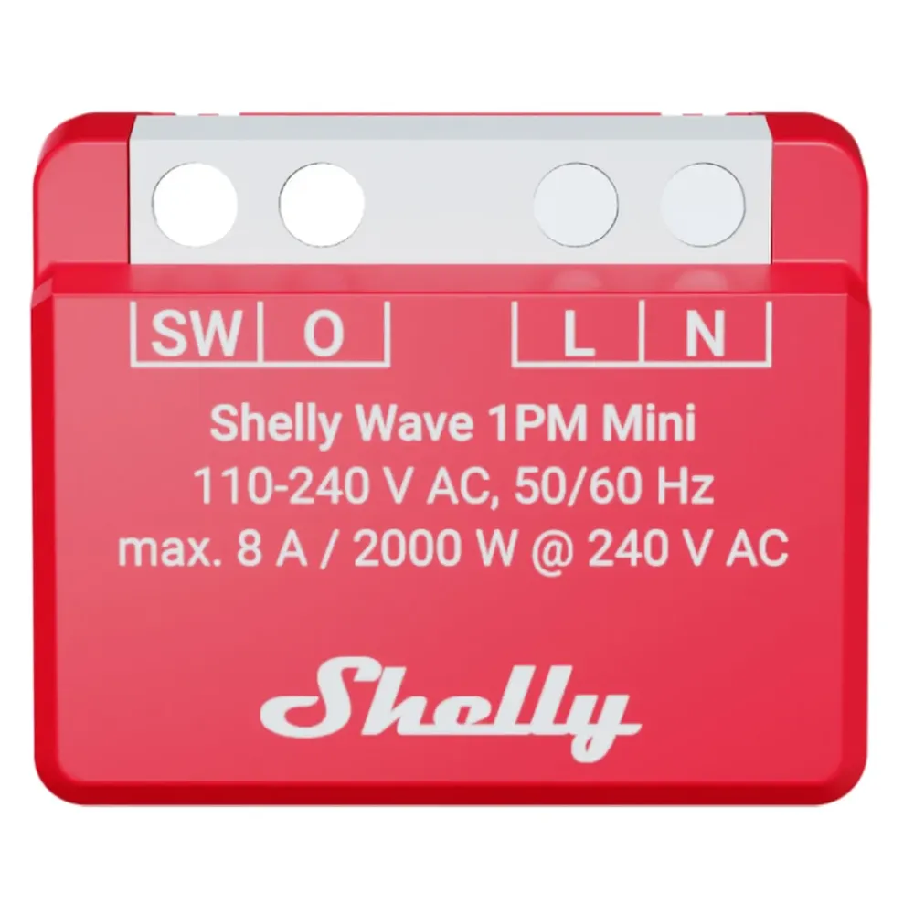 Shelly Fjernstrømbryter|Wave 1PM Mini LR Z-Wave-strømbryter EU