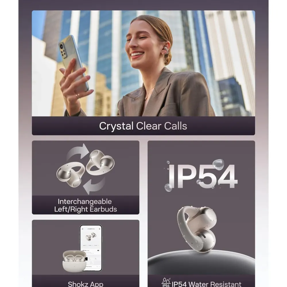 Shokz Iphone-Tilbehør|Hodetelefoner Og Hodesett|OpenDots One – trådløse åpne clip-on-hodetelefoner
