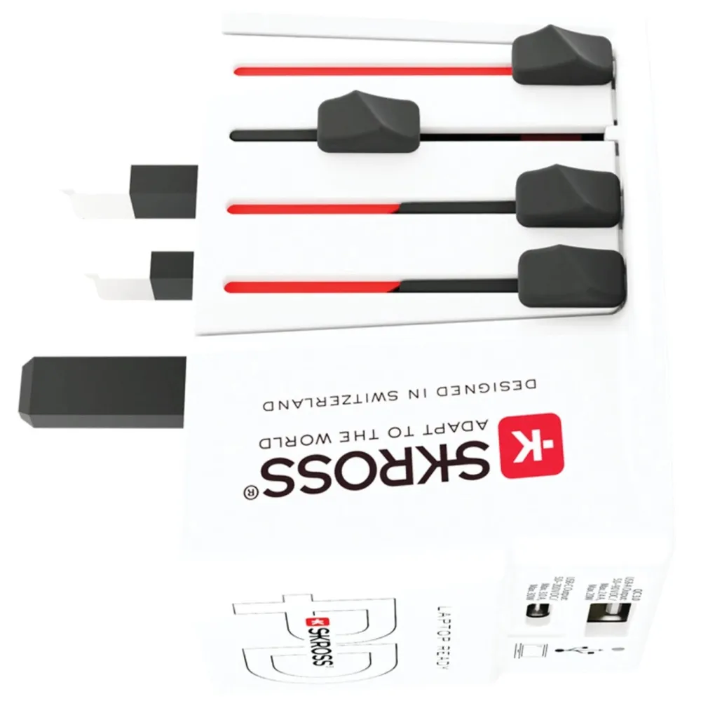 Skross Reiseeffekter|Overfallsalarm|AC30PD ujordet reiseadapter med USB PD 30 W