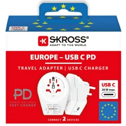 Skross Reiseeffekter|Overfallsalarm|Jordet reiseadapter PD - universal til Norge