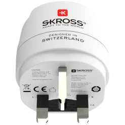 Skross Reiseeffekter|Overfallsalarm|Jordet reiseadapter Storbritannia