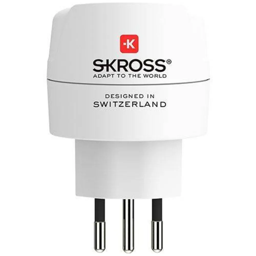 Skross Reiseeffekter|Overfallsalarm|Jordet reiseadapter - Sveits, Italia og Brasil