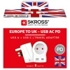 Skross Reiseeffekter|Overfallsalarm|Reiseadapter Europa til UK USB AC PD 20W