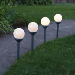 Kjell Utendørs Belysning|Solcelledrevet LED-lampe Ø10 cm 4-pk.