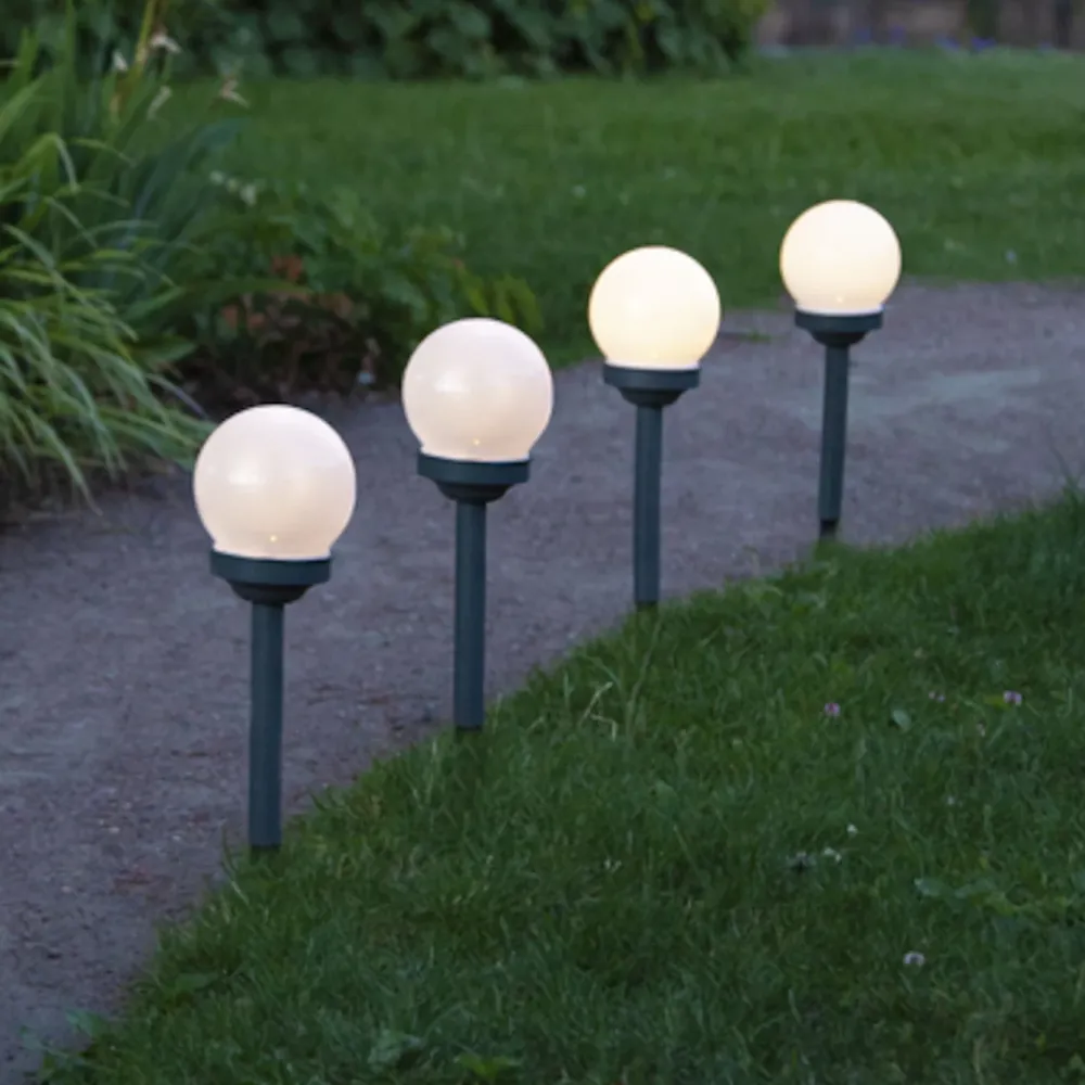Kjell Utendørs Belysning|Solcelledrevet LED-lampe Ø10 cm 4-pk.