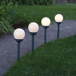 Kjell Utendørs Belysning|Solcelledrevet LED-lampe Ø10 cm 4-pk.