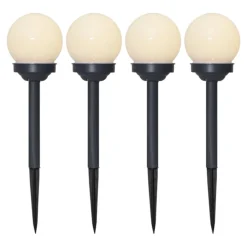 Kjell Utendørs Belysning|Solcelledrevet LED-lampe Ø10 cm 4-pk.