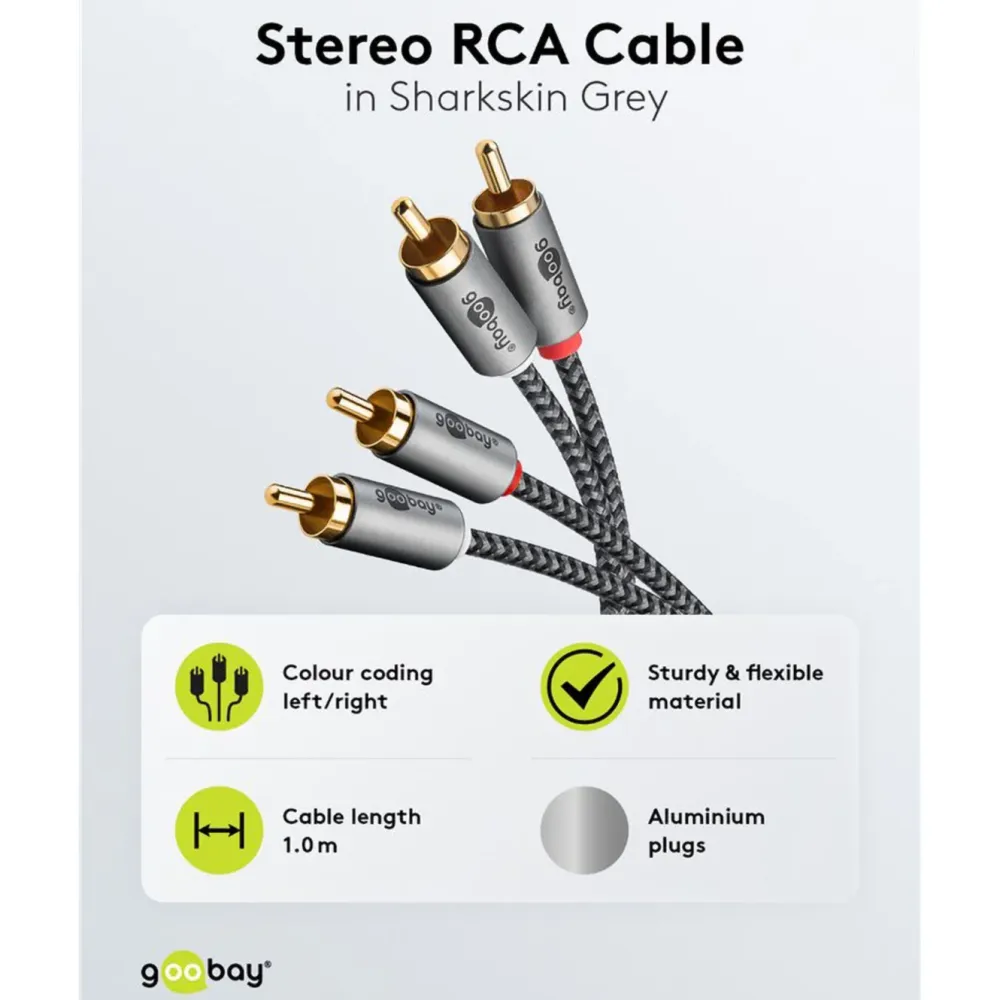 Kjell Lyd- & Videokabler|Stereo RCA-kabel 1 m