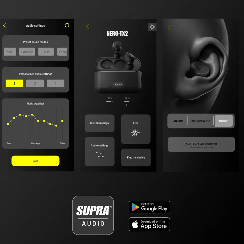 Supra Hodetelefoner Og Hodesett|NERO-TX2 trådløse in-ear-hodetelefoner