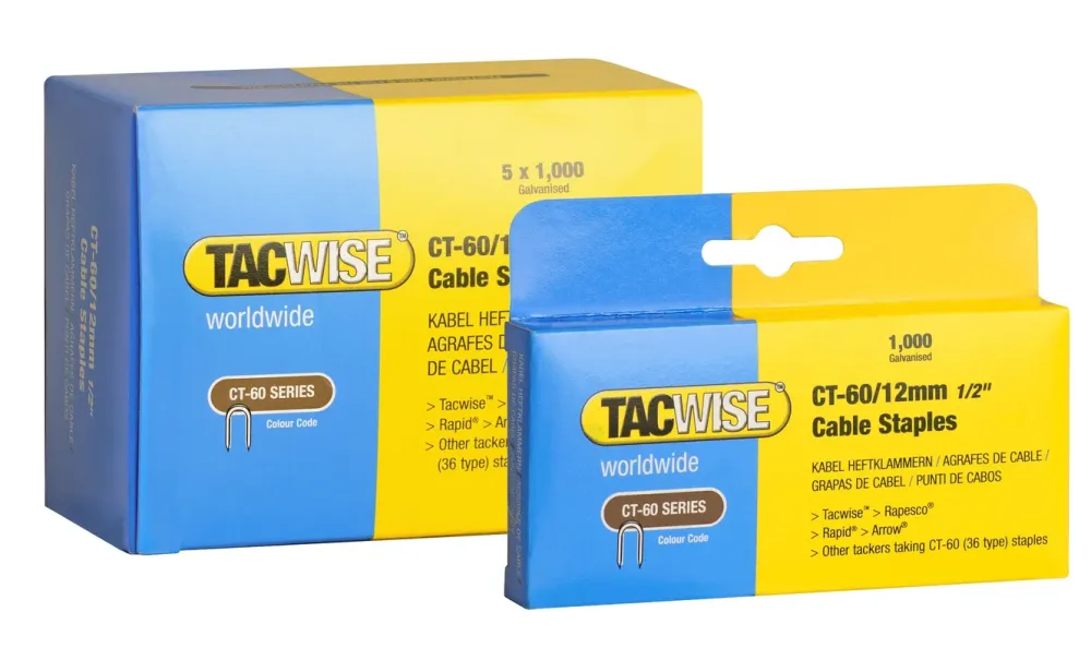 Tacwise Verktøy|Elektrisk Installasjon|CT-60 Kabelstifter 12 mm 5000-pk.