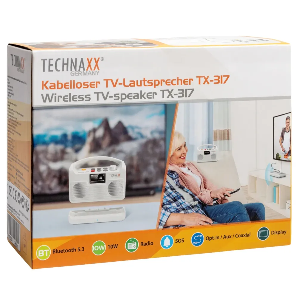 TECHNAXX Tv Og Tilbehør|Trådløs TV-høyttaler TX-317