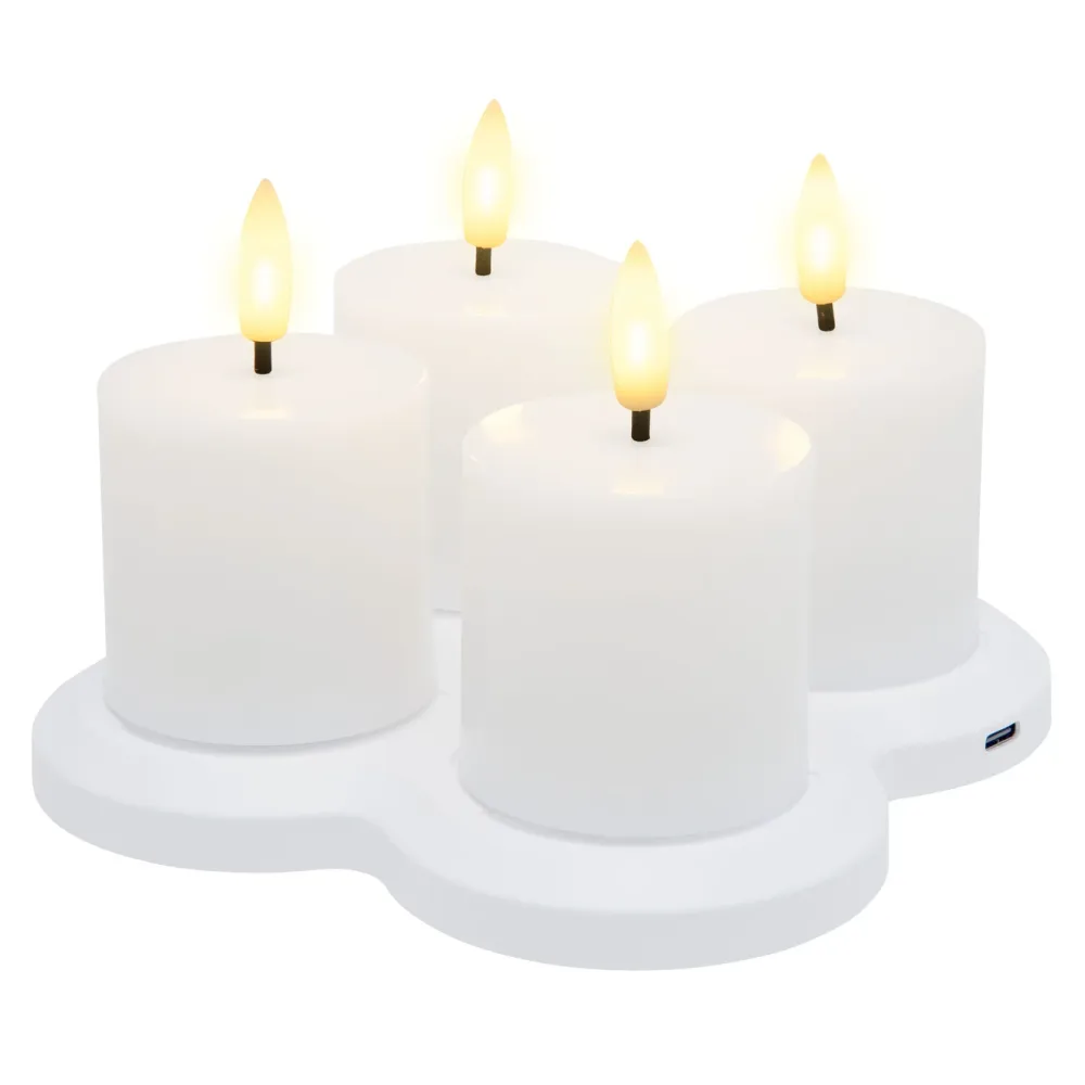 Kjell Julelys|Stemningsbelysning|Telys LED oppladbare 4-pk.