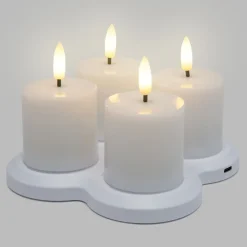 Kjell Julelys|Stemningsbelysning|Telys LED oppladbare 4-pk.